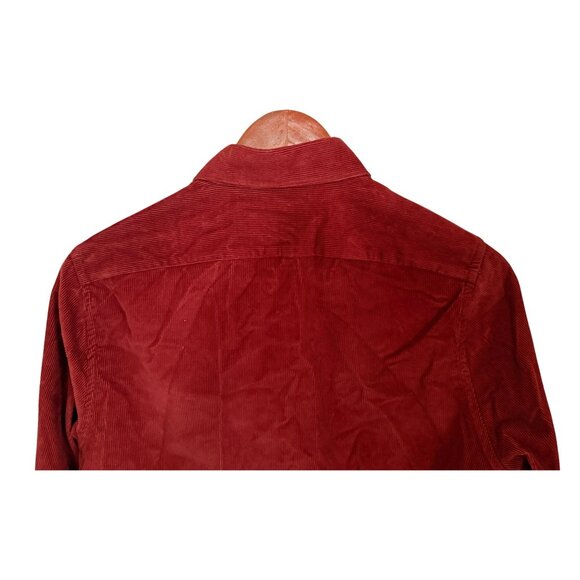 Suitsupply Shirt Mens Size Small Burgundy Corduroy Egyptian Cotton Slim Fit - Picture 5 of 9
